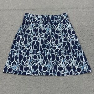 LILLY PULITZER Brenna ALine Skirt Womens Small Blue High Tide Lucky Bamboo Print